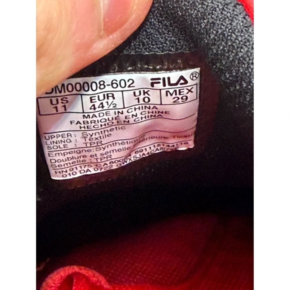 Fila Filaretti 1DM00008-602 Unisex 11 Sneakers Red Low Top Motorsport‎ Shoes